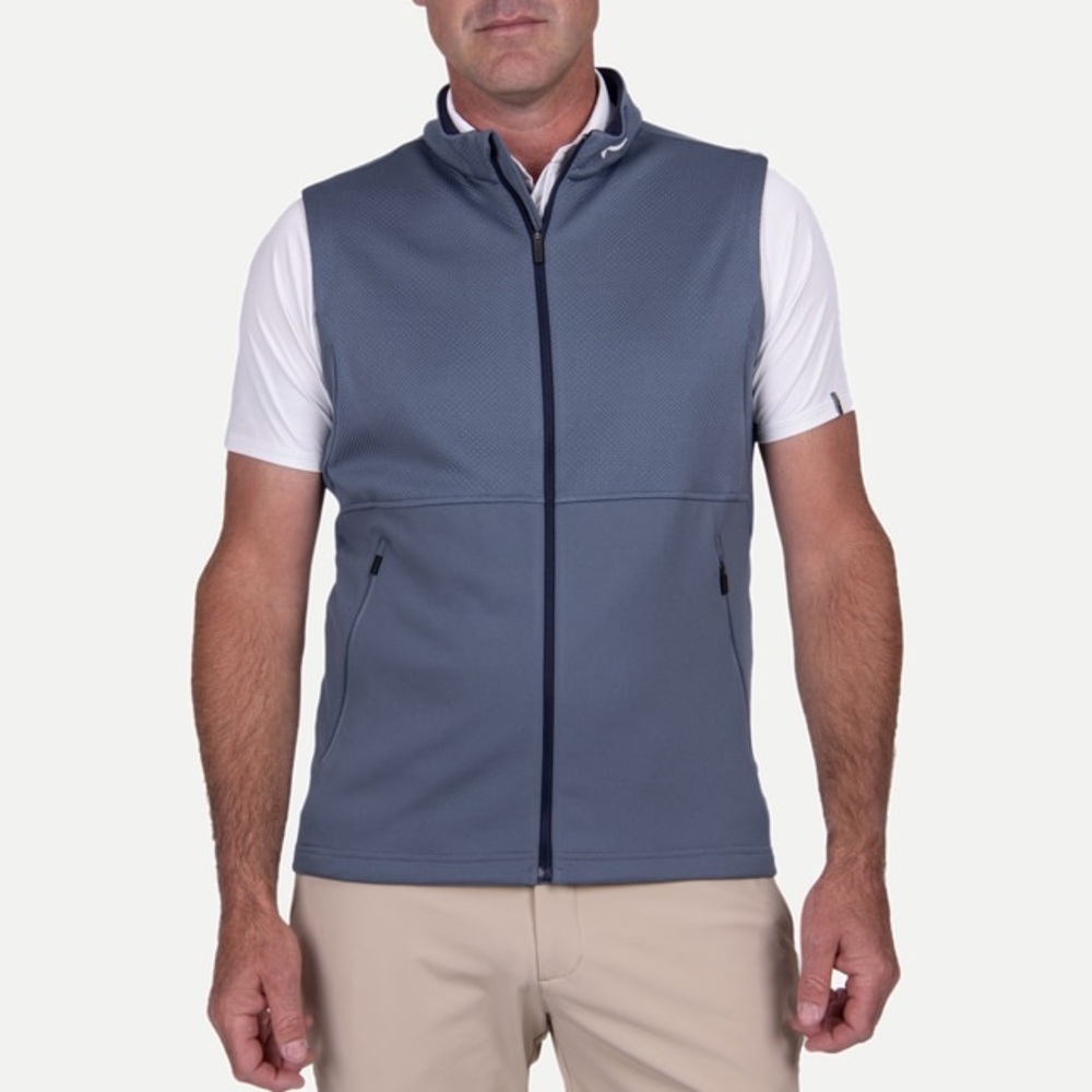 KJUS Blue Golf Vest Men’s Full Zip Performance Lightweight Premium Vest (NWOT)
